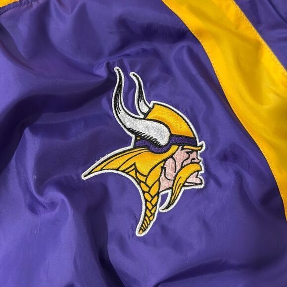 MInnesota Vikings NFL Embroidered Logo Pull Over Windbreaker Jacket Size Large E - Picture 3 of 9